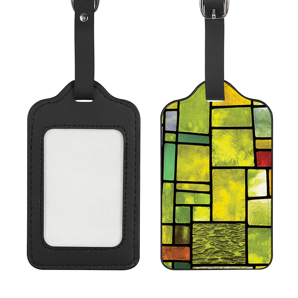 Square Stained Glass Mosaic Print Luggage Tag