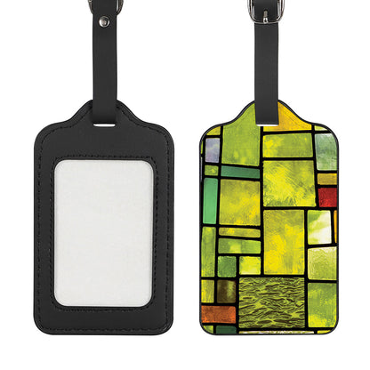 Square Stained Glass Mosaic Print Luggage Tag