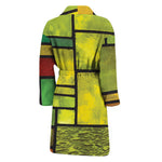 Square Stained Glass Mosaic Print Men's Bathrobe