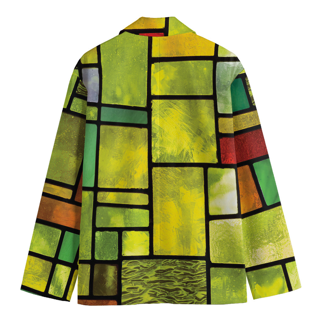 Square Stained Glass Mosaic Print Men's Blazer
