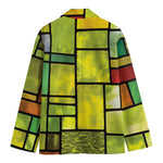 Square Stained Glass Mosaic Print Men's Blazer