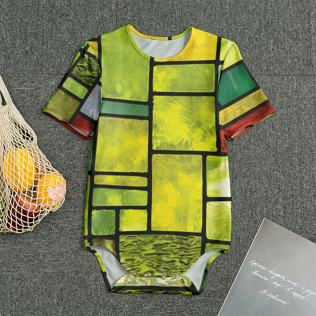 Square Stained Glass Mosaic Print Men's Bodysuit