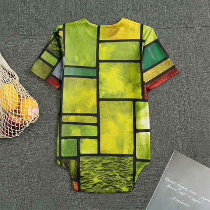 Square Stained Glass Mosaic Print Men's Bodysuit