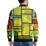 Square Stained Glass Mosaic Print Men's Bomber Jacket