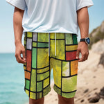 Square Stained Glass Mosaic Print Men's Cargo Shorts