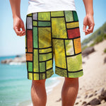 Square Stained Glass Mosaic Print Men's Cargo Shorts
