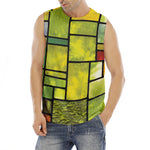 Square Stained Glass Mosaic Print Men's Fitness Tank Top