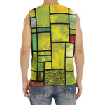 Square Stained Glass Mosaic Print Men's Fitness Tank Top