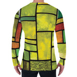 Square Stained Glass Mosaic Print Men's Long Sleeve T-Shirt