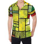 Square Stained Glass Mosaic Print Men's Shirt
