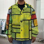 Square Stained Glass Mosaic Print Men's Shirt Jacket