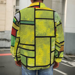 Square Stained Glass Mosaic Print Men's Shirt Jacket