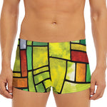 Square Stained Glass Mosaic Print Men's Short Boxer Briefs