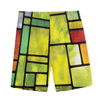 Square Stained Glass Mosaic Print Men's Sports Shorts