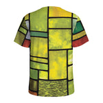 Square Stained Glass Mosaic Print Men's Sports T-Shirt