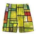 Square Stained Glass Mosaic Print Men's Swim Trunks