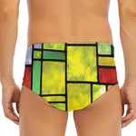 Square Stained Glass Mosaic Print Men's Triangle Swim Briefs