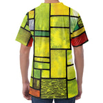 Square Stained Glass Mosaic Print Men's Velvet T-Shirt