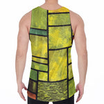 Square Stained Glass Mosaic Print Men's Velvet Tank Top