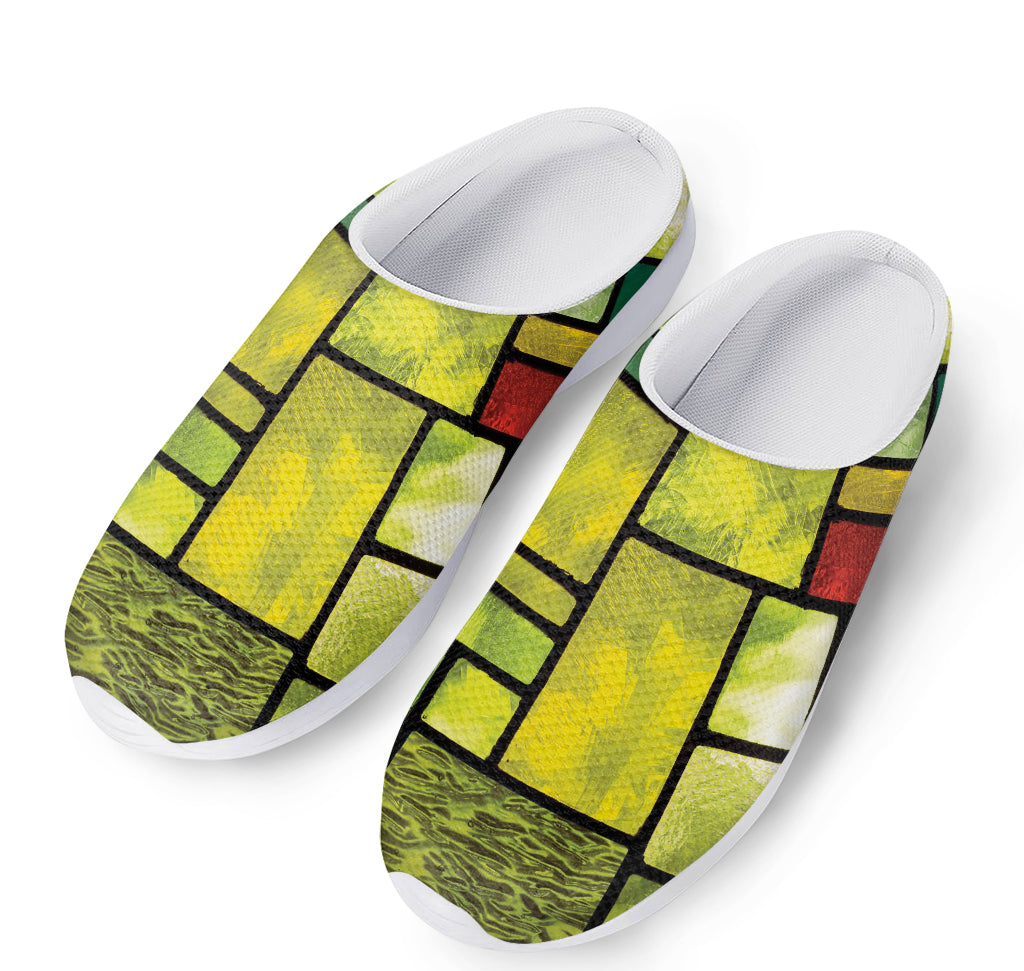 Square Stained Glass Mosaic Print Mesh Casual Shoes