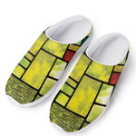 Square Stained Glass Mosaic Print Mesh Casual Shoes