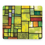 Square Stained Glass Mosaic Print Mouse Pad
