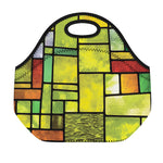Square Stained Glass Mosaic Print Neoprene Lunch Bag