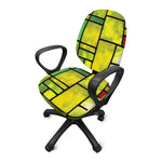 Square Stained Glass Mosaic Print Office Chair Cover