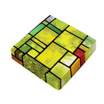 Square Stained Glass Mosaic Print Outdoor Seat Cushion Cover