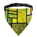 Square Stained Glass Mosaic Print Over The Collar Dog Bandana