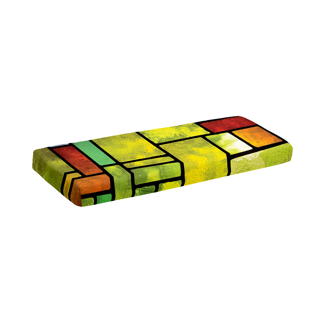 Square Stained Glass Mosaic Print Piano Keyboard Cover