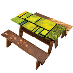 Square Stained Glass Mosaic Print Picnic Table Cover