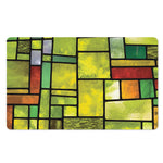 Square Stained Glass Mosaic Print Polyester Doormat