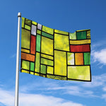Square Stained Glass Mosaic Print Polyester Flag