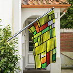 Square Stained Glass Mosaic Print Polyester Flag