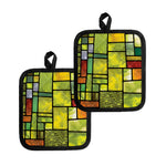 Square Stained Glass Mosaic Print Pot Holders