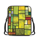 Square Stained Glass Mosaic Print Rectangular Crossbody Bag