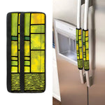 Square Stained Glass Mosaic Print Refrigerator Handle Covers