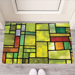 Square Stained Glass Mosaic Print Rubber Doormat