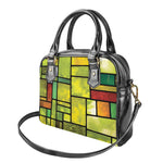 Square Stained Glass Mosaic Print Shoulder Handbag
