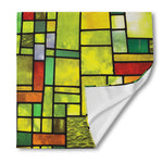Square Stained Glass Mosaic Print Silk Bandana
