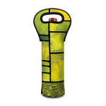 Square Stained Glass Mosaic Print Single Neoprene Wine Tote