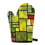 Square Stained Glass Mosaic Print Single Oven Mitt