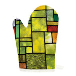Square Stained Glass Mosaic Print Single Oven Mitt