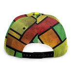 Square Stained Glass Mosaic Print Snapback Cap