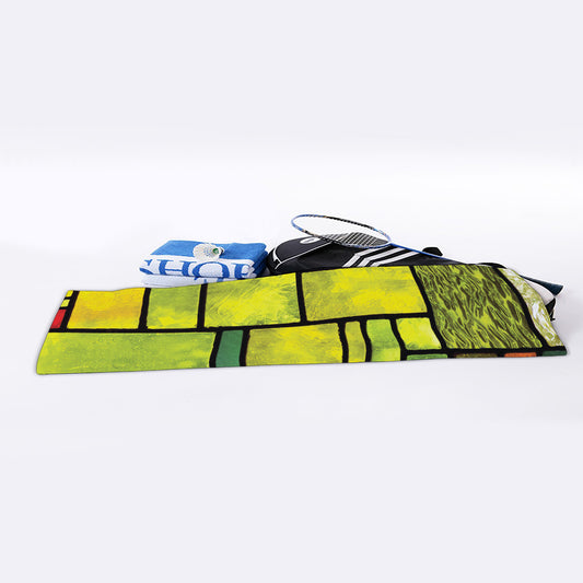 Square Stained Glass Mosaic Print Sports Towel