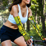 Square Stained Glass Mosaic Print Sun Protection Arm Sleeves