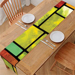 Square Stained Glass Mosaic Print Table Runner