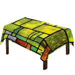Square Stained Glass Mosaic Print Tablecloth