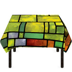 Square Stained Glass Mosaic Print Tablecloth